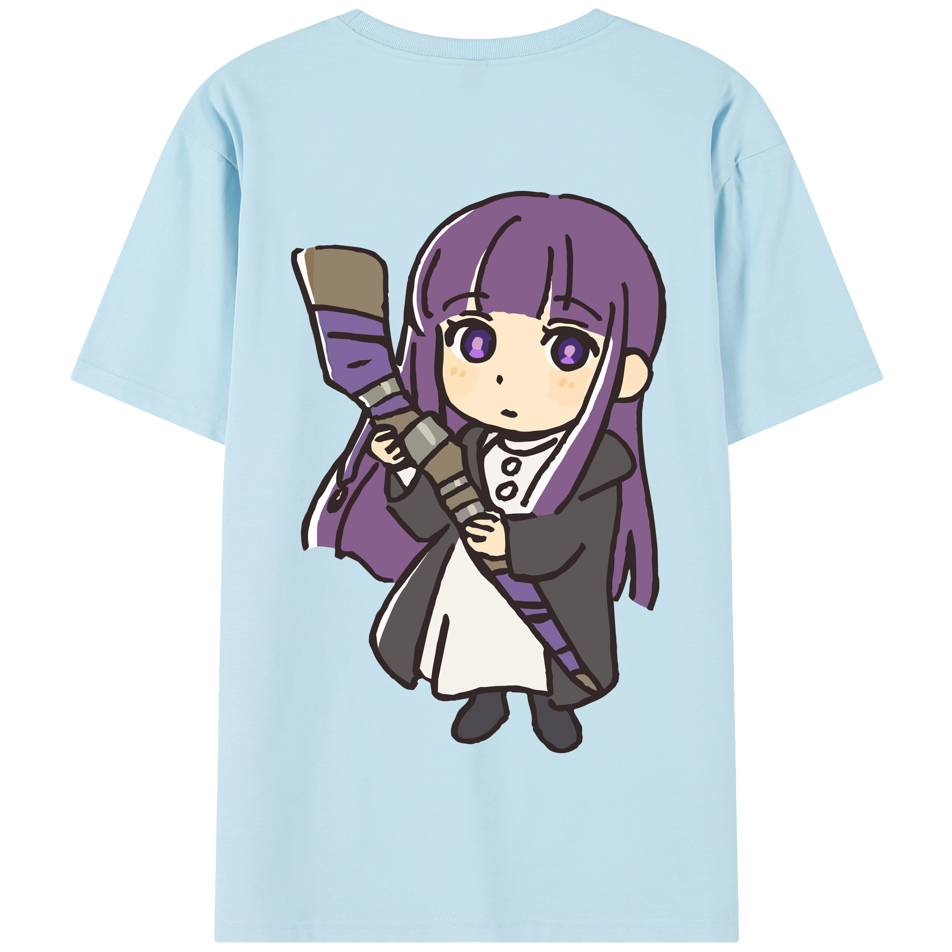 （画像用） 葬送のフリーレン Frieren 綿100％半袖Tシャツ（背面プリント）